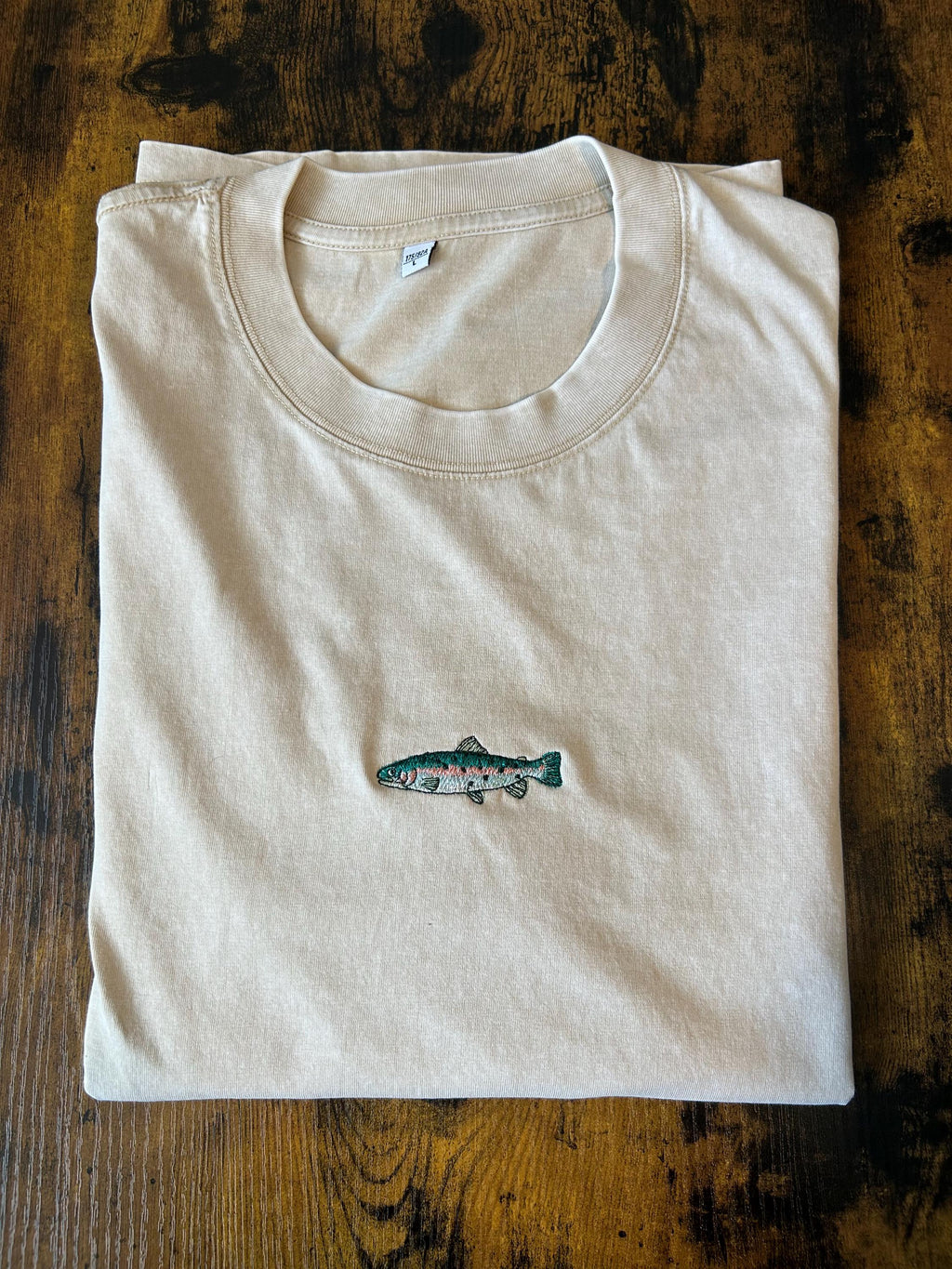 Rainbow trout loose fitting acid wash t-shirt