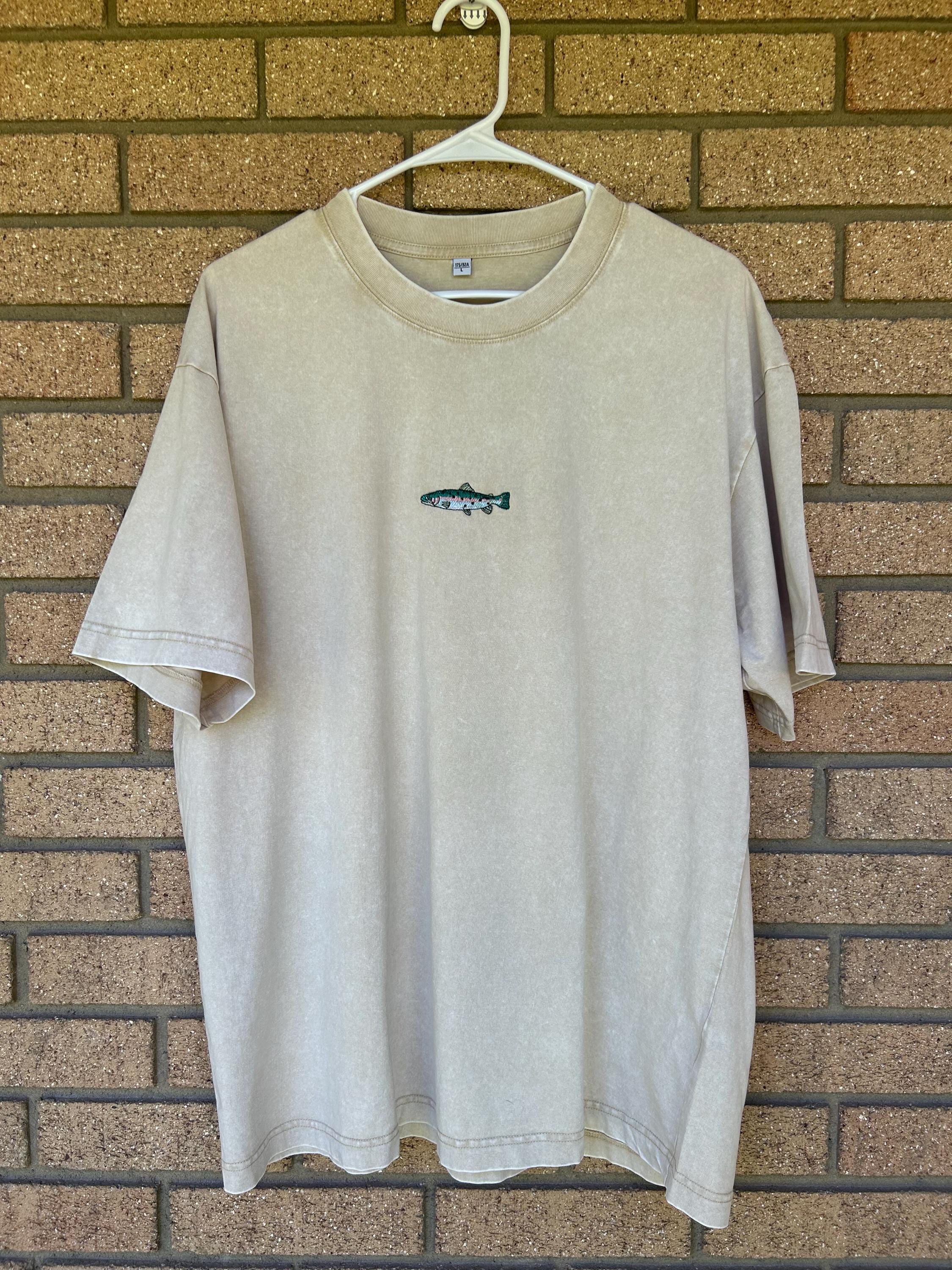 Rainbow trout loose fitting acid wash t-shirt