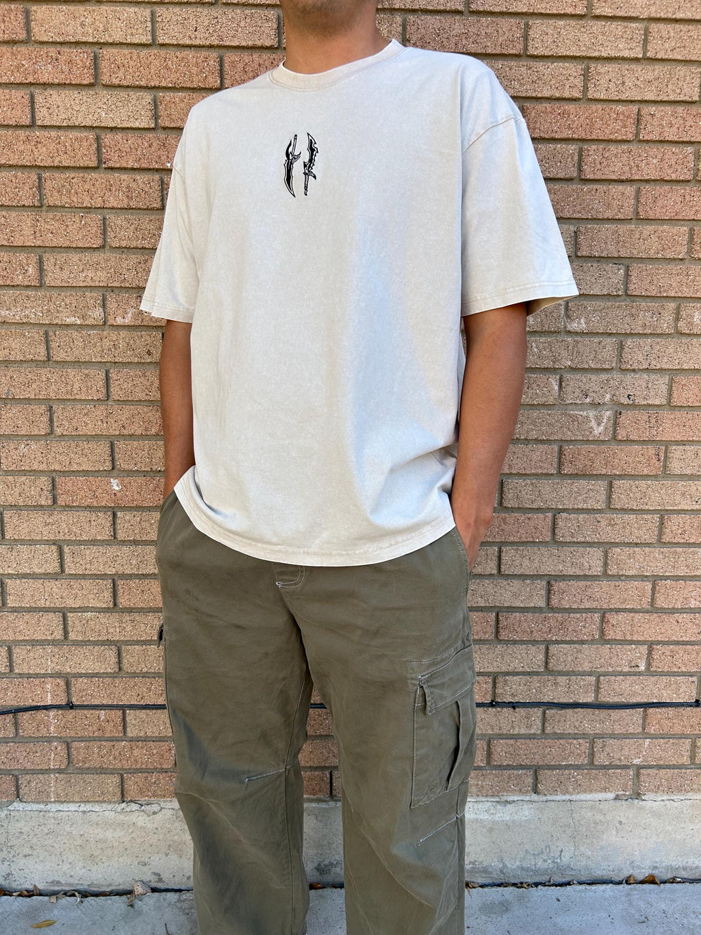 Anime S Rank Daggers Loose fit Acid Washed T-Shirt