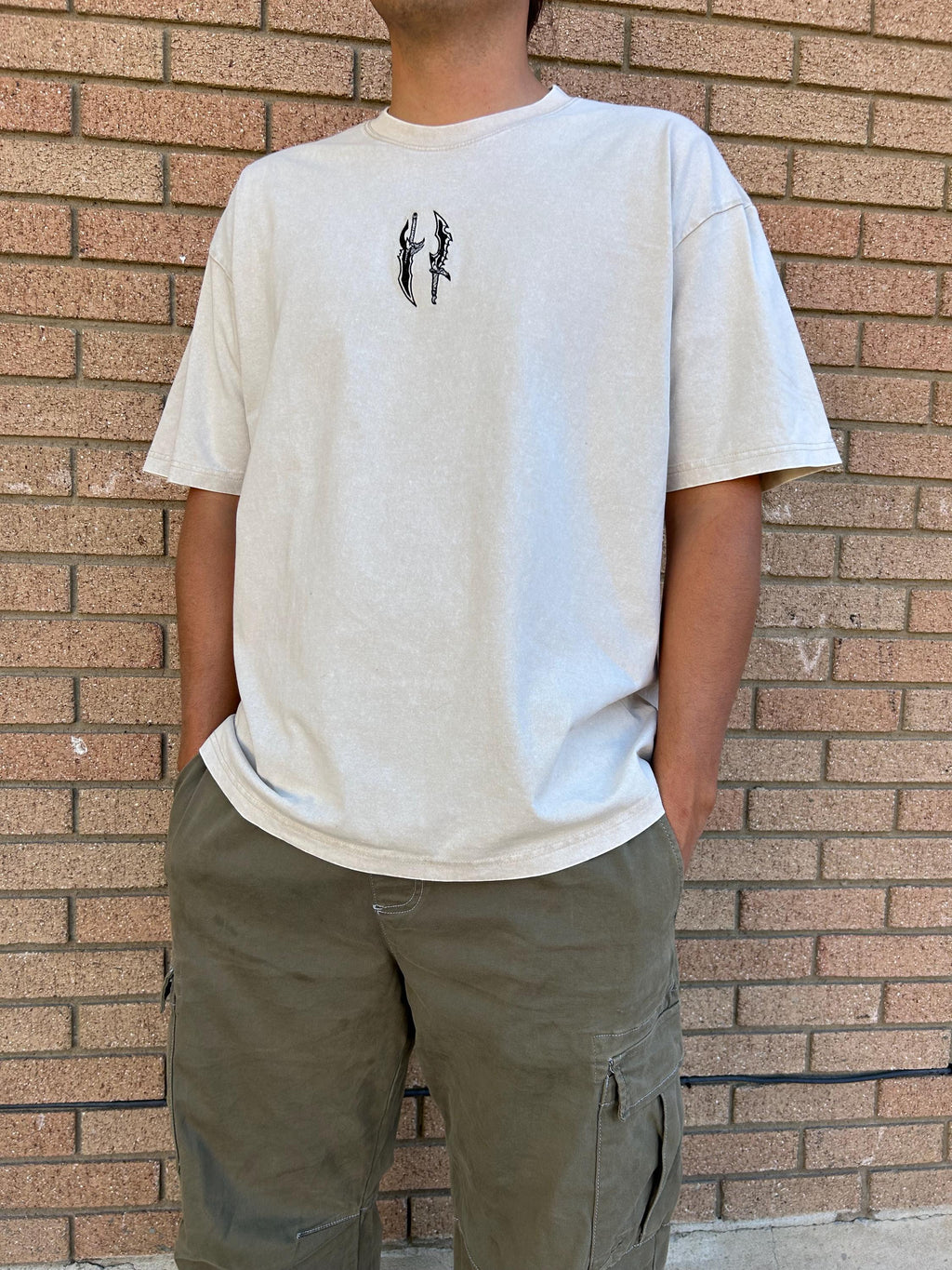 Anime S Rank Daggers Loose fit Acid Washed T-Shirt