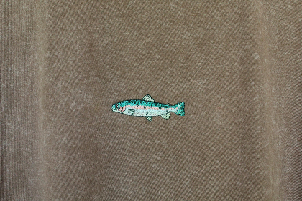Rainbow trout loose fitting acid wash t-shirt
