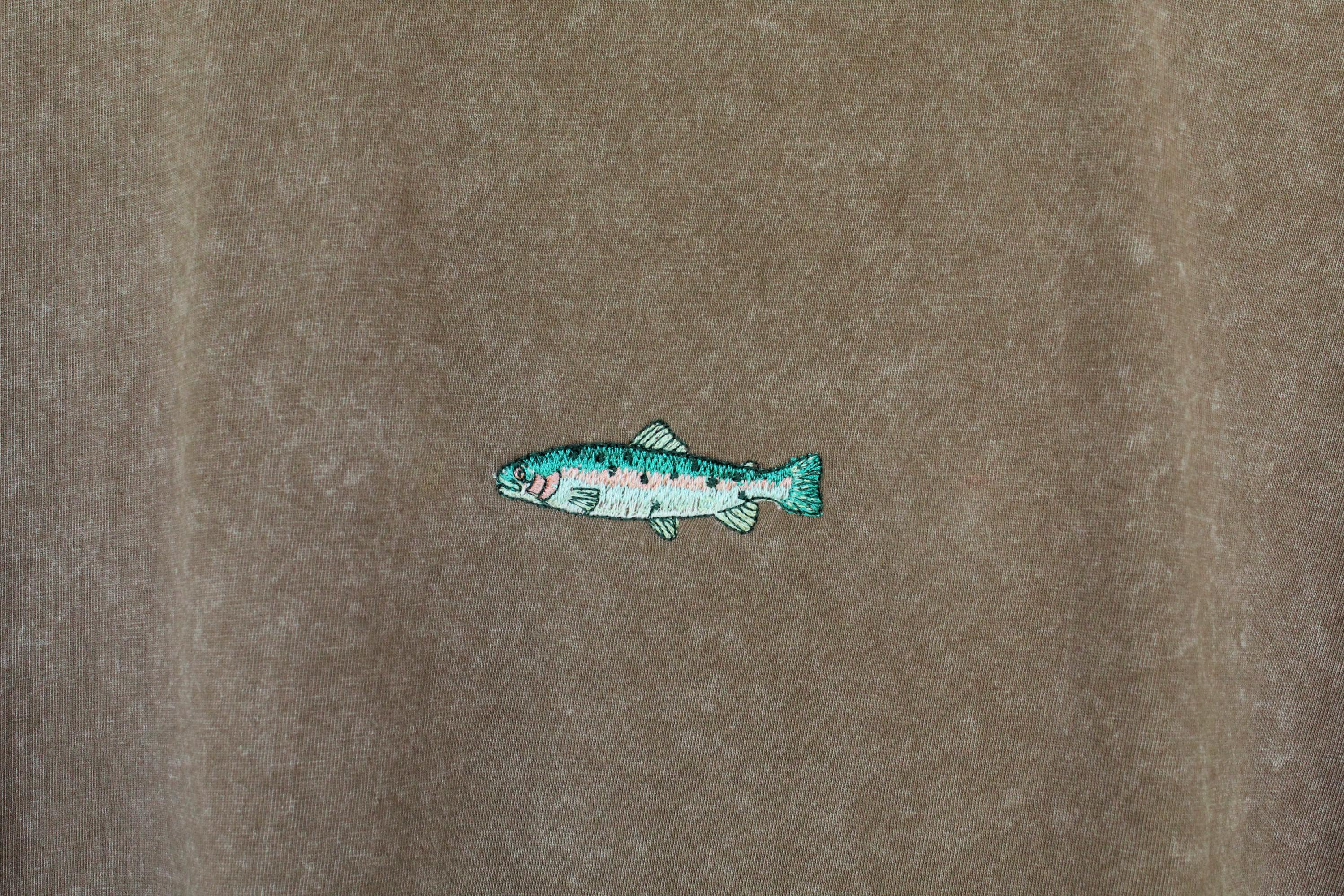 Rainbow trout loose fitting acid wash t-shirt